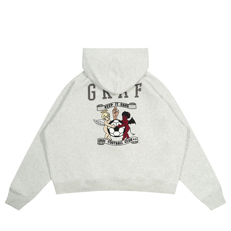 GRAF&WU Blokecore Football Club Floral Angel Fleece Zip-up Hoodie