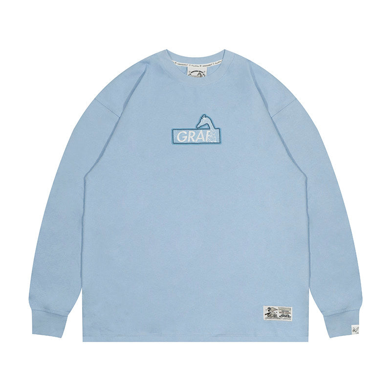 GRAF&WU Classic Giraffe Embroidered Long-Sleeve T-Shirt