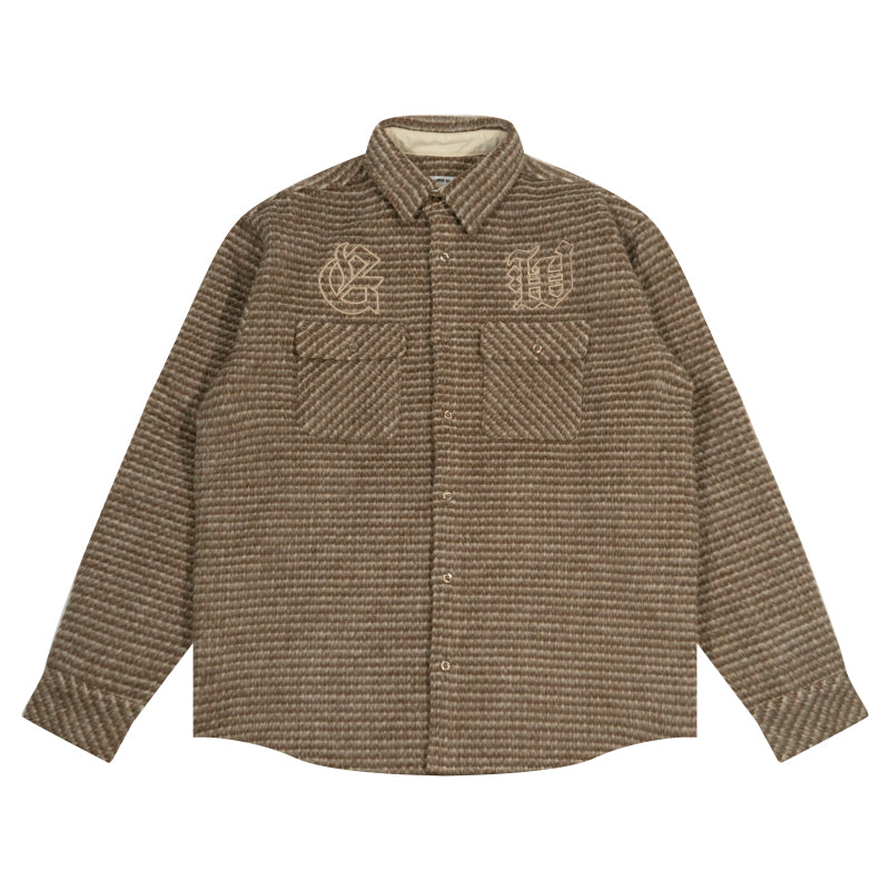 GRAF&WU Embroidery GW Streetwear Checked West Coast Brushed Shirt