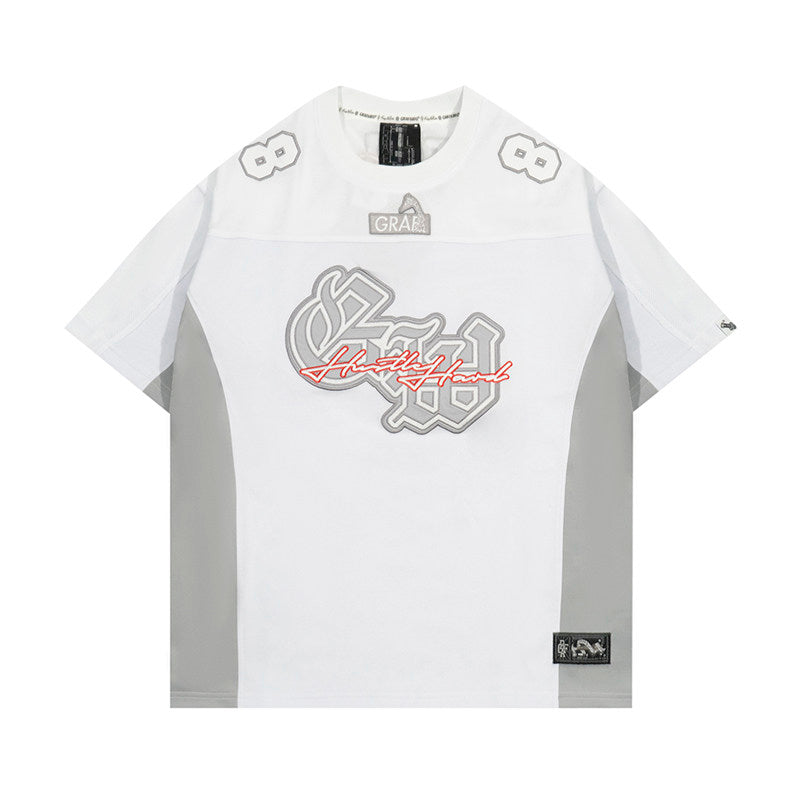 GRAF&WU Old School 88 Blokecore Streetwear Jersey Short-Sleeve T-Shirt