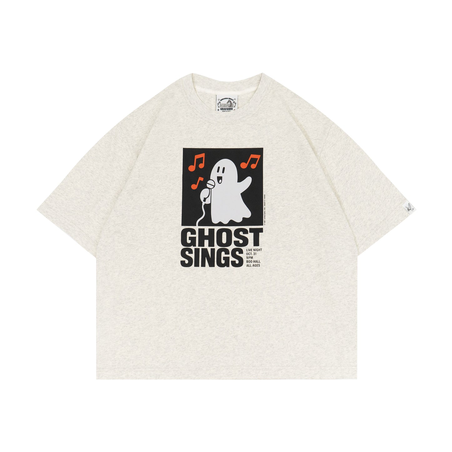 GRAF&WU Ghost Sing Retro Ghost Concert Live Poster Print T-shirt