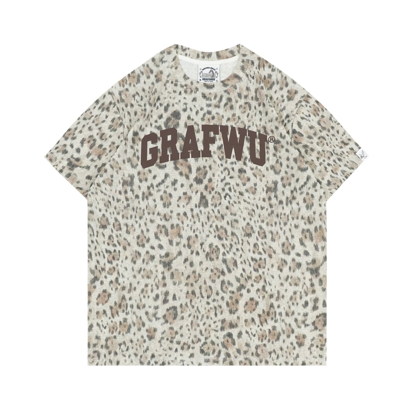 GRAF&WU Mini Floral Leopard Camouflage Print Cotton T-shirt
