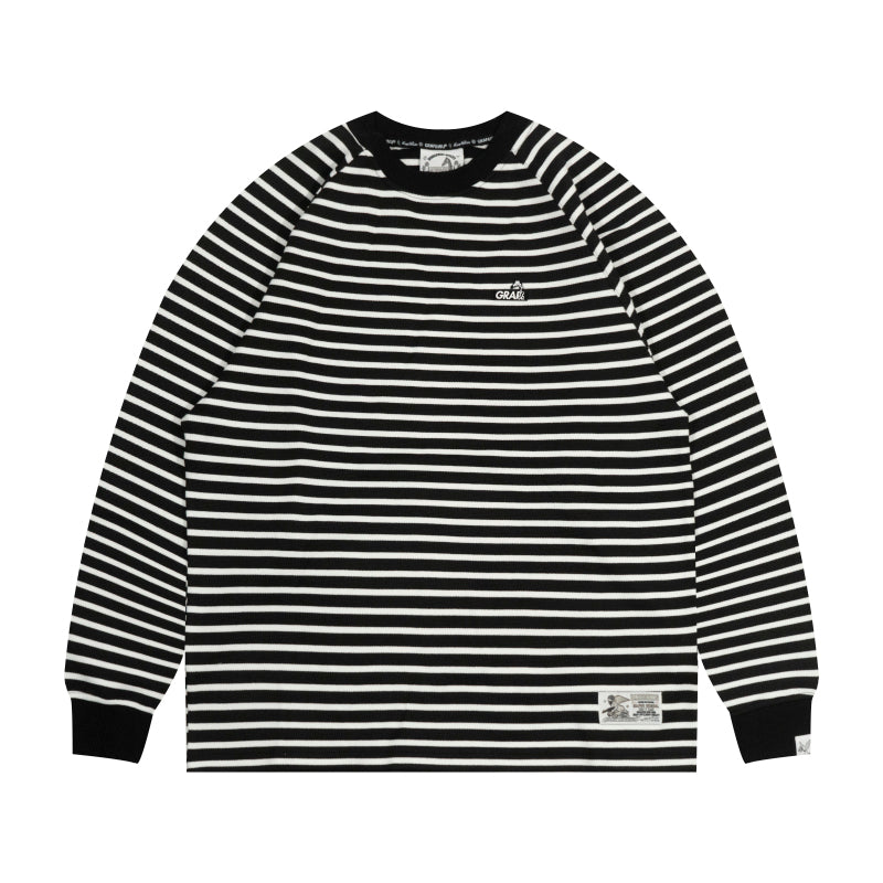 GRAF& WU Metal Giraffe Logo Streetwear Striped Long-Sleeve Shirt