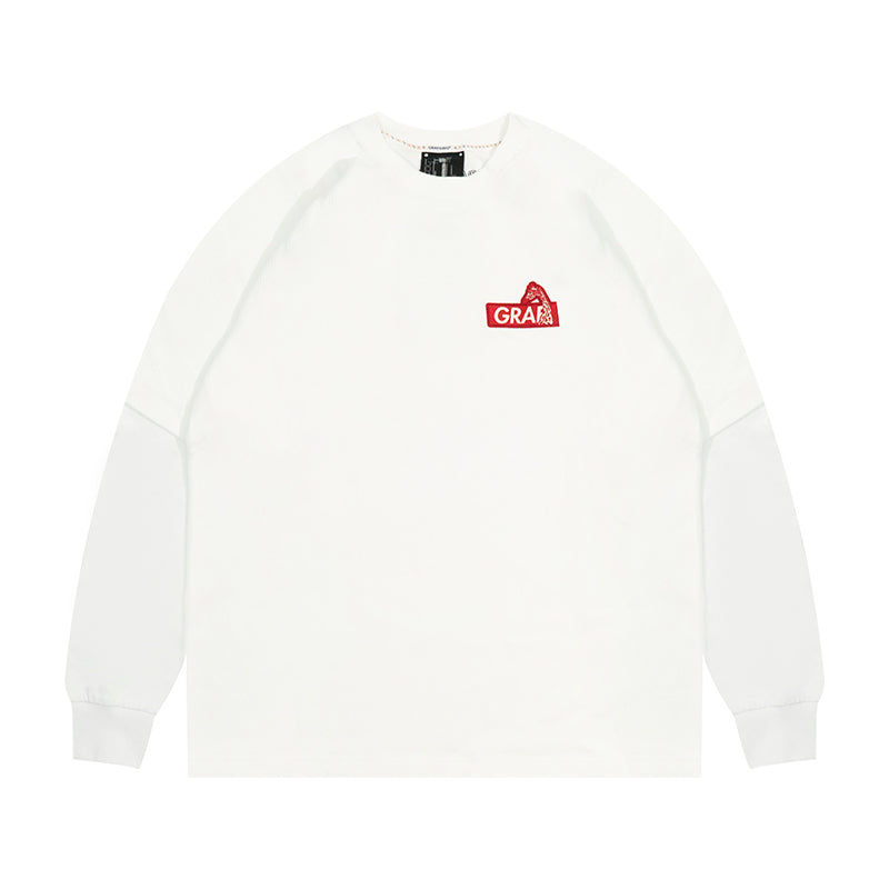 GRAF&WU Giraffe Embroidery Logo Layered Look long-sleeved Shirt