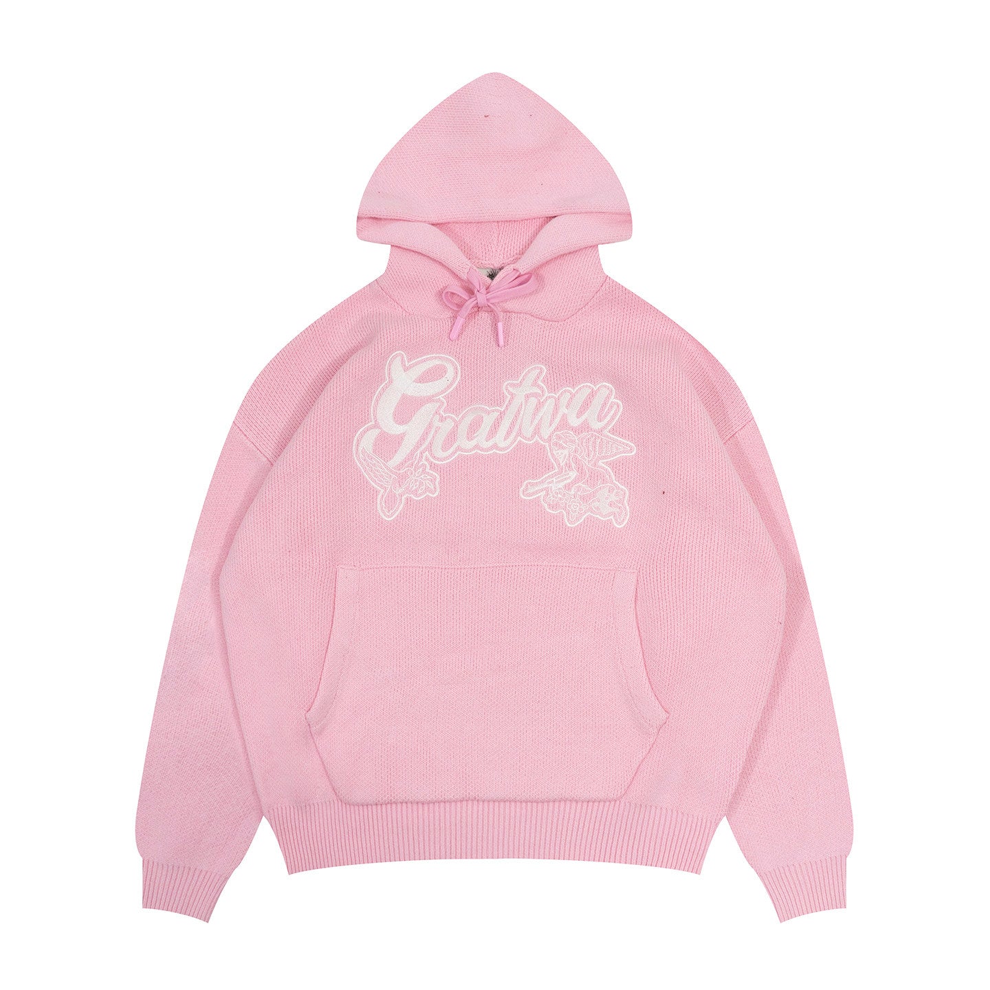 GRAF&WU Trust In Graf Embroidered AK47 Angel Knitted Hoodie Sweater