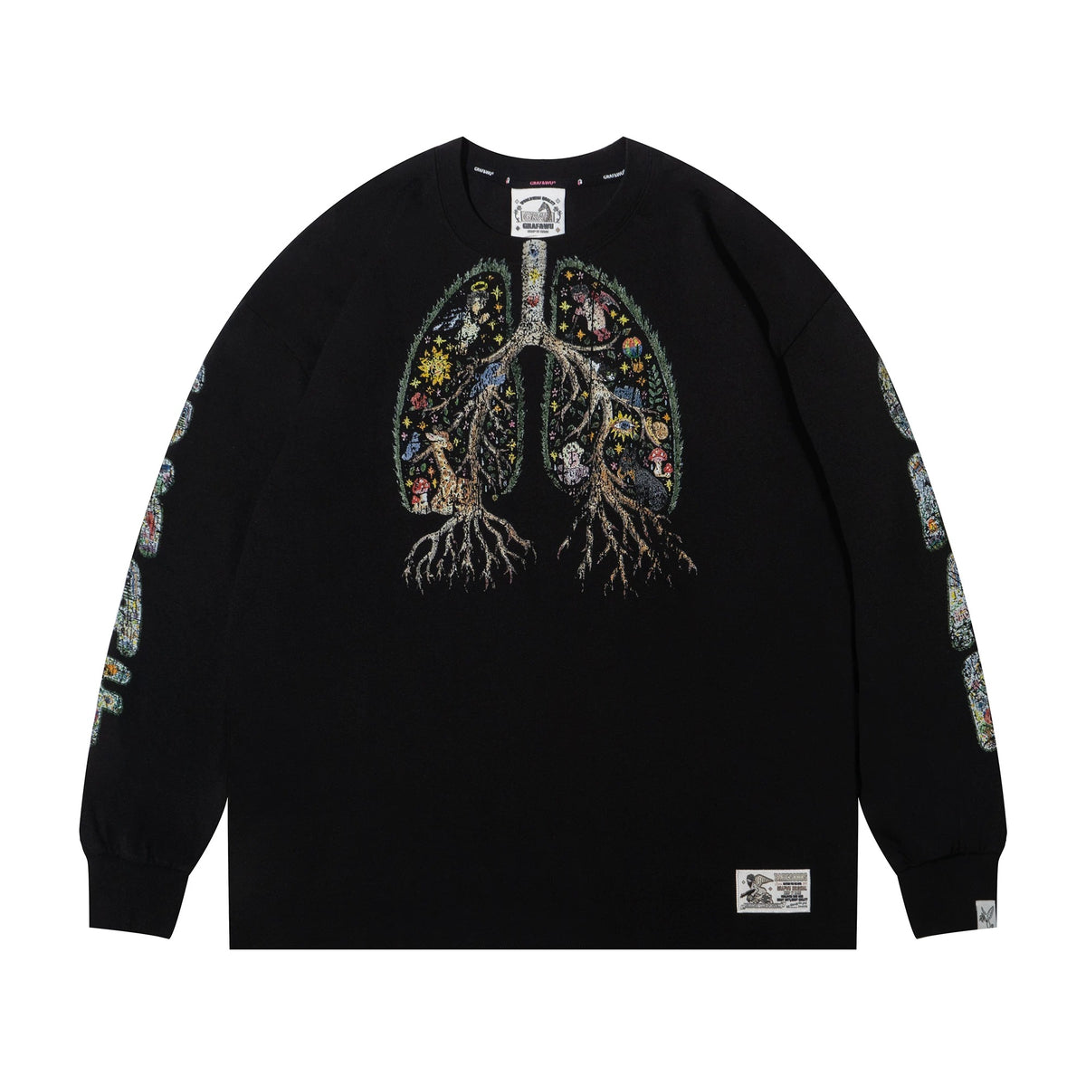 GRAF&WU Angel Devil Lung 2.0 Distressed Long Sleeve Tee