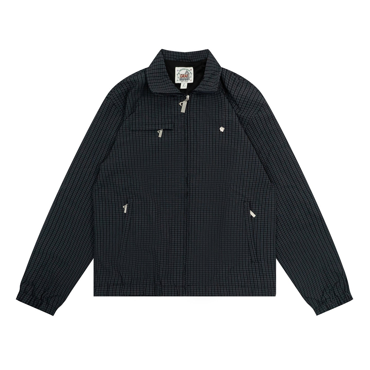 GRAF&WU Spring Retro Grid Design Sporty Lightweight Fashion Jacket