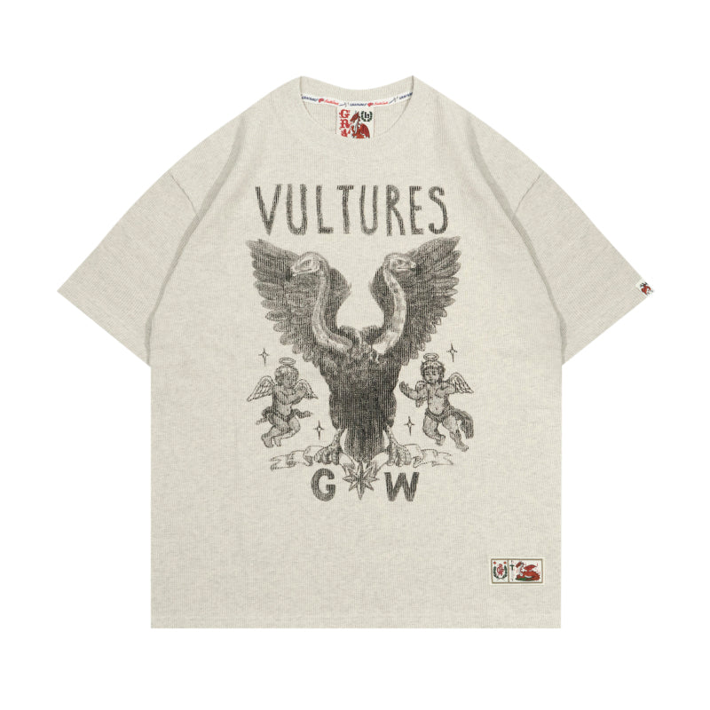 GRAF&WU Men T-Shirts Fashion Vultures Little Angel Short Sleeves Hip-Hop Trend Short Sleeve Casual Summer T-Shirt