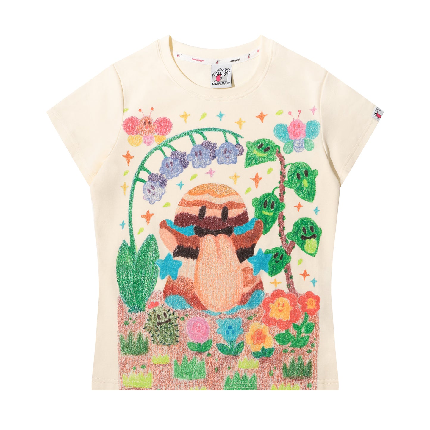 GRAF&WU Artistic Painted Solar System Planets Cute Ghost Hot Girl T-shirt