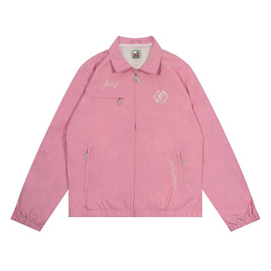 GRAF&WU Embroidered Streetwear Drill Sports Jacket