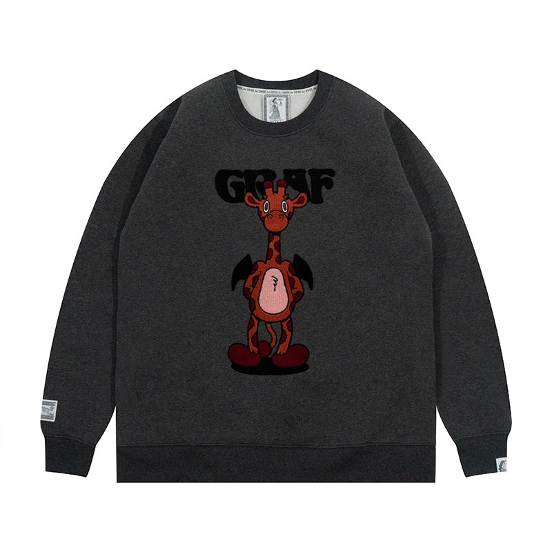 GRAF&WU Love Hate Angels Demons Giraffe Fleece Sweatshirt