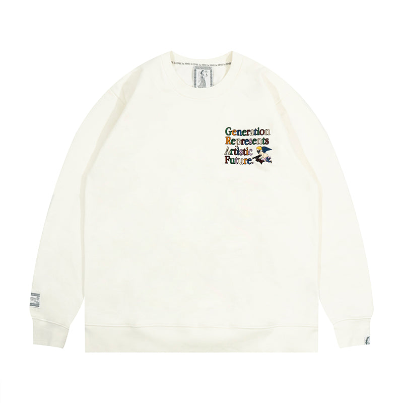 GRAF&WU AK47 Angel Embroidered Fleece Cozy Sweatshirt