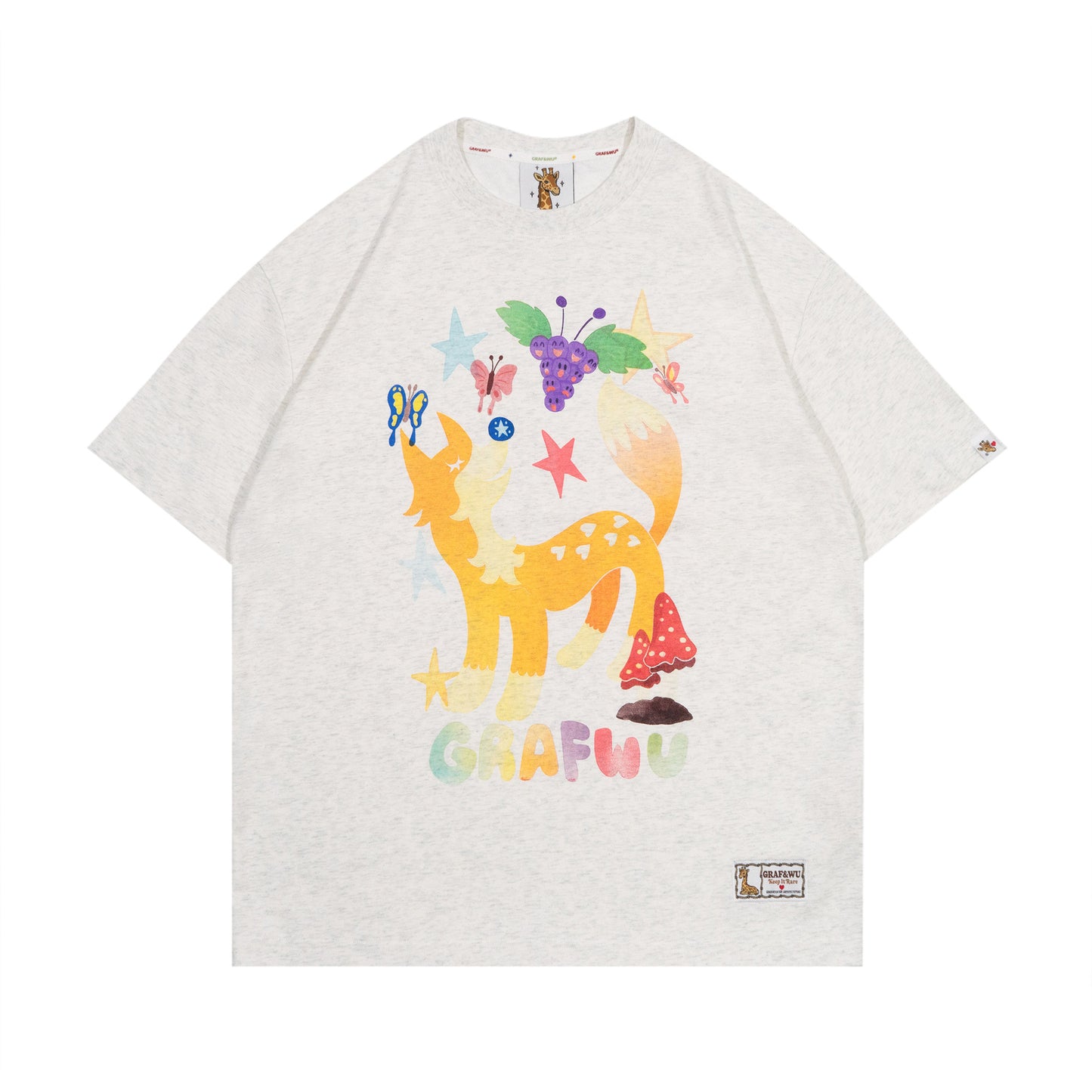 GRAF&WU【Giraffe Fable】Fox and Grapes Story Streetwear Cool Feeling T-Shirt