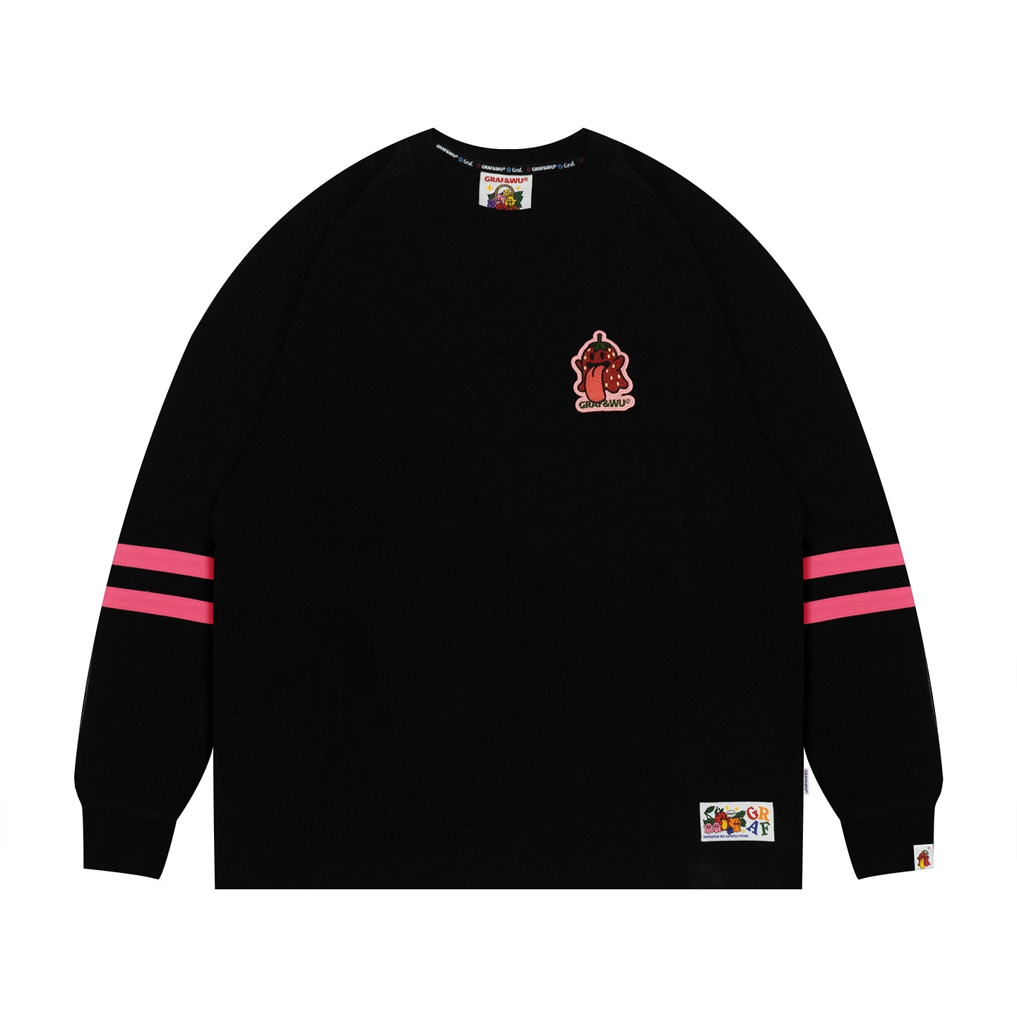 GRAF&WU Fruit Cute Ghost Embroidery long-sleeve Shirt
