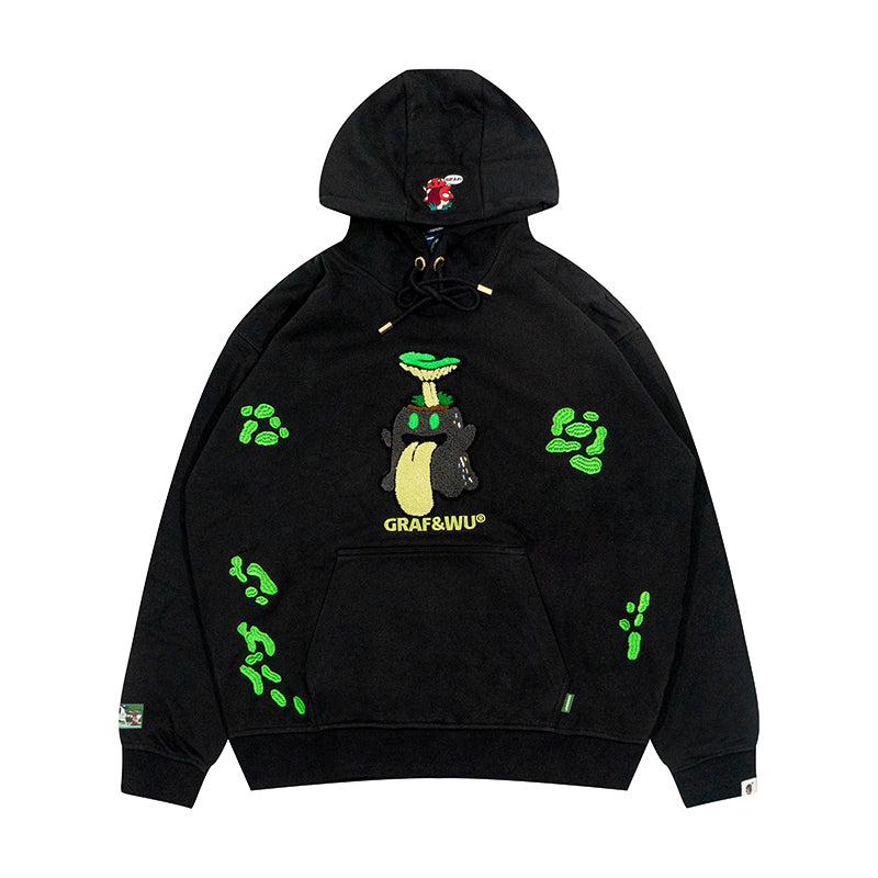 GRAF&WU Magic Mushroom Embroidery BooGhost2.0 Thin Hoodie