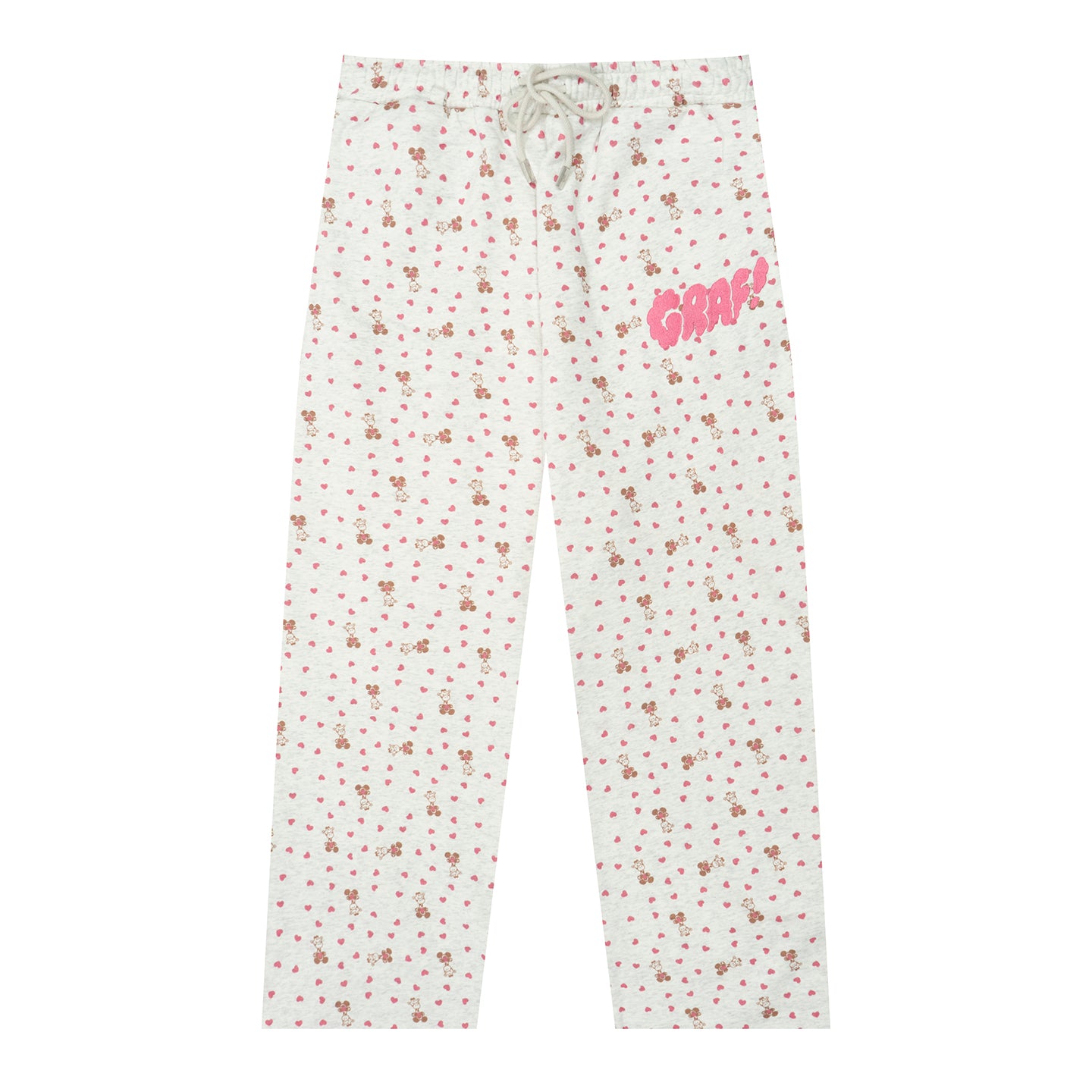GRAF&WU Lovely Heart Giraffe Cream Fleece Pants