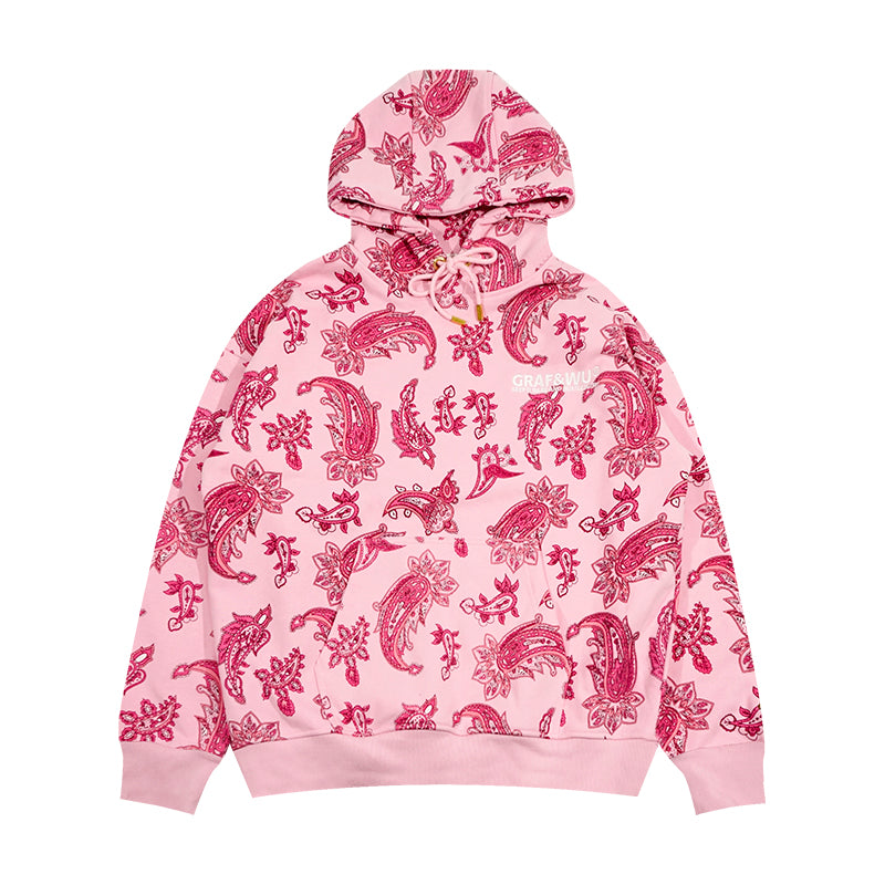 GRAF&WU Paisley 2.0 Illustrated Art Printed Fleece Hoodie