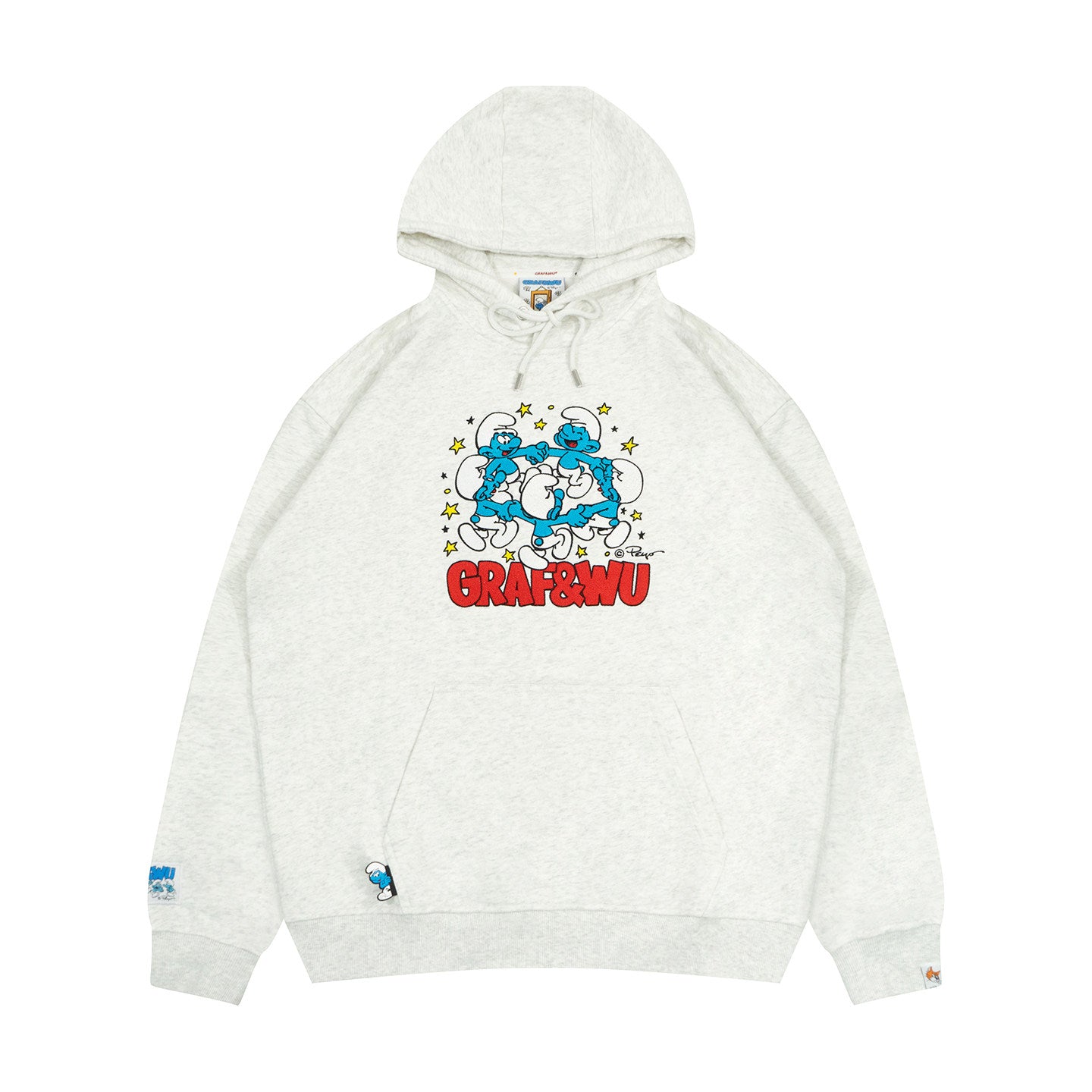 GRAF X SMURF Dancing Star Flower Embroidered Cartoon Fleece Hoodie
