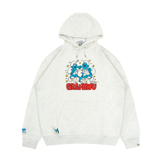 GRAF X SMURF Dancing Star Flower Embroidered Cartoon Fleece Hoodie