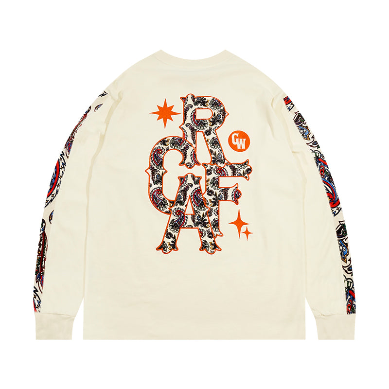 GRAF&WU Paisley Velvet Patchwork Pattern Long-Sleeve Shirt