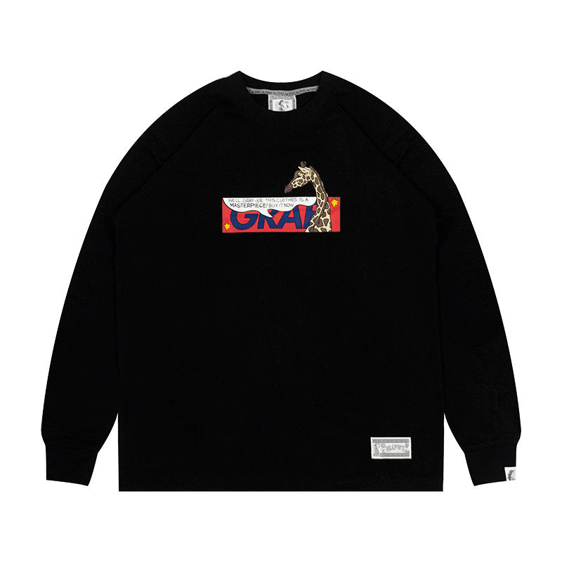GRAF&WU Roy Pop Art Graphic Loose Cotton Long Sleeve Tee