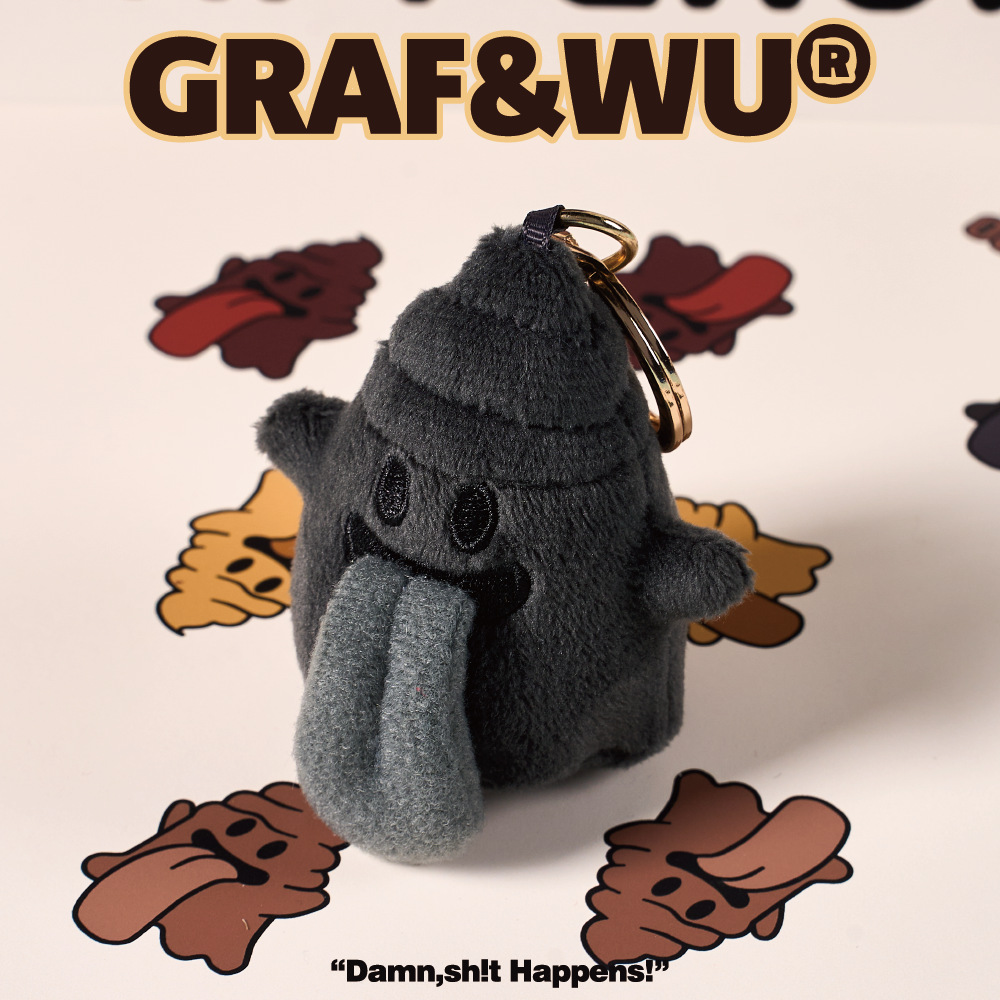 GRAF&WU Fun Poop Cute Ghost Trendy Doll Keychain Pendant