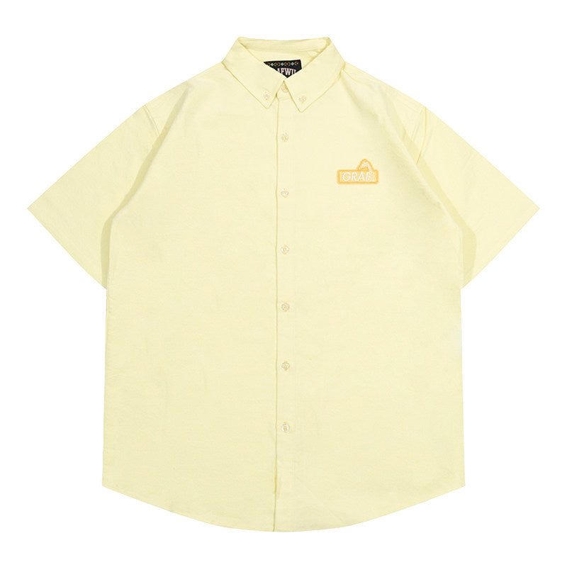 GRAF&WU Dopamine Suede Oxford Cloth Giraffe Logo Embroidered T-shirt