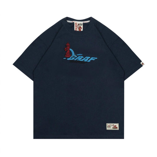 GRAF&WU Fire Hydrant Leak Drip Embroidery T-Shirts