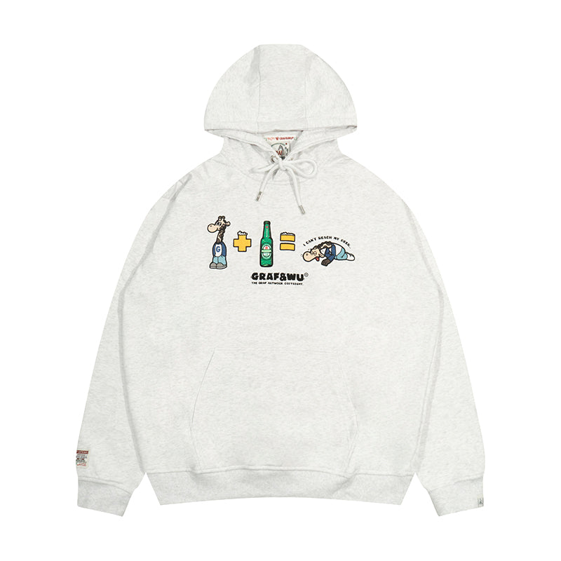 GRAF&WU Drunk Giraffe Funny Fleece Hoodie