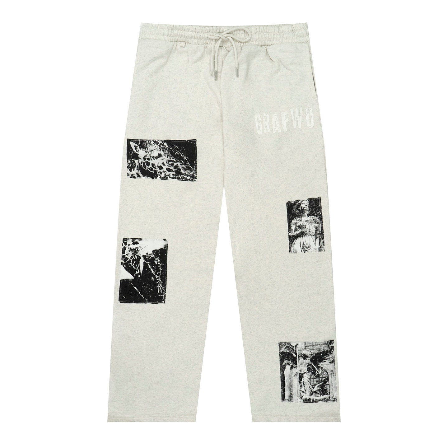 GRAF&WU Vintage Comic Patch Grunge Design Oversize Hip Hop Sweatpants