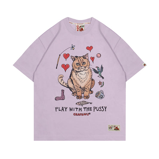 GRAF&WU Play With Pu$$y Letter Women T-Shirts