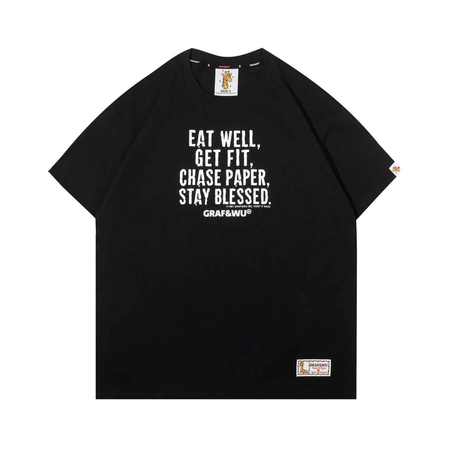 GRAF&WU Inspirational Slogan Graphic Printed Streetwear T-shirt