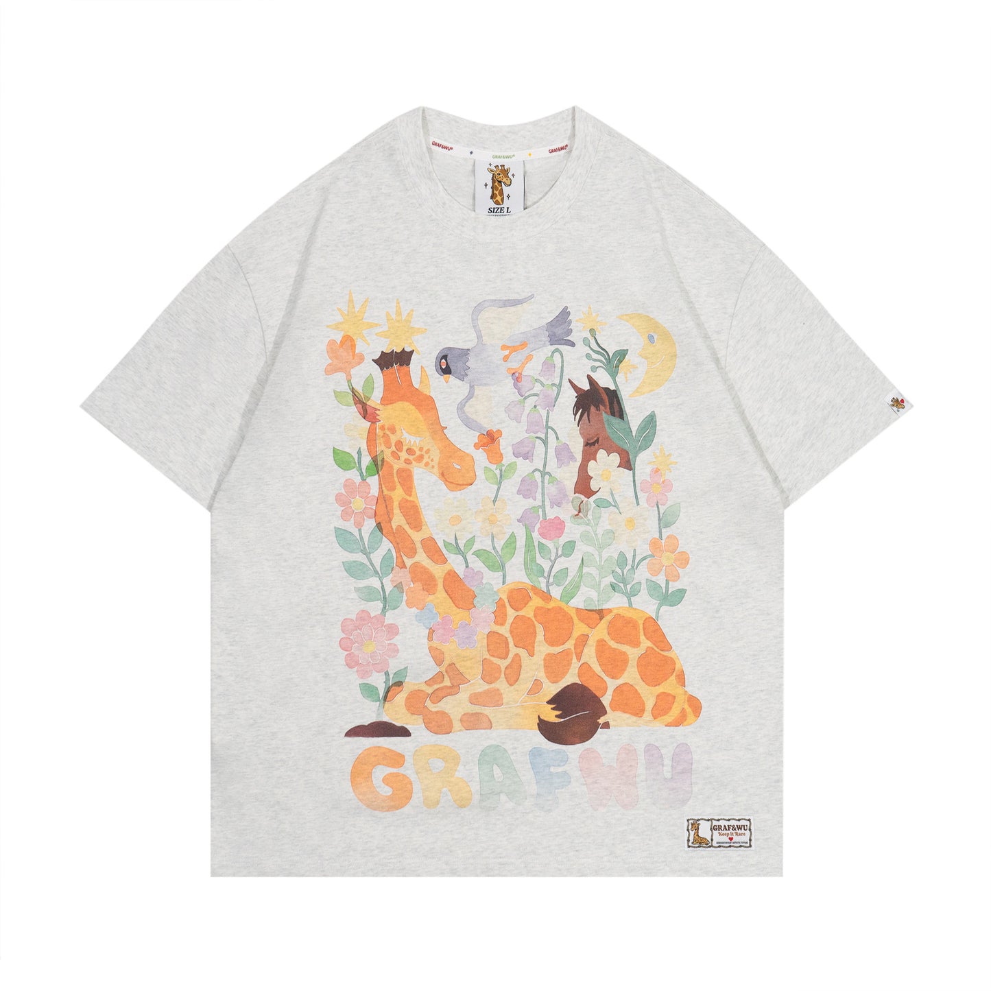 GRAF&WU Giraffe Fable Calling A Deer A Horse Cool Touch Fabric T-shirt
