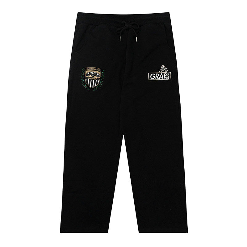 GRAF&WU Football Club Blokecore Floral Angel Devil Fleece Casual Pants