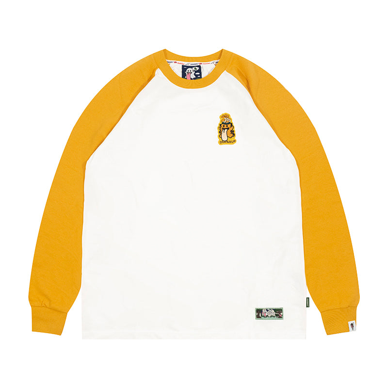 GRAF&WU Mushroom BooGhost 2.0 Embroidered Raglan Long Sleeve Tee