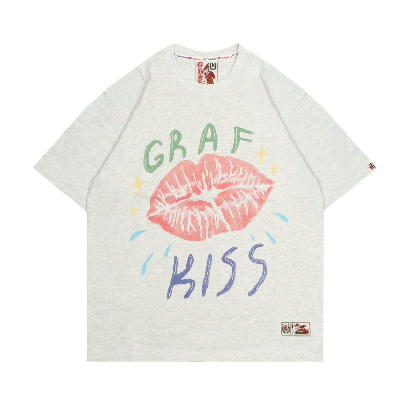 GRAFWU Love Kiss Print T-Shirts