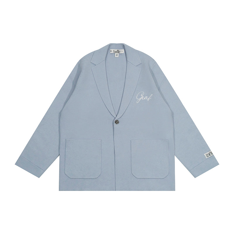 GRAF&WU Jacket Streetwear Brand Embroidered Knitted Suit Coat