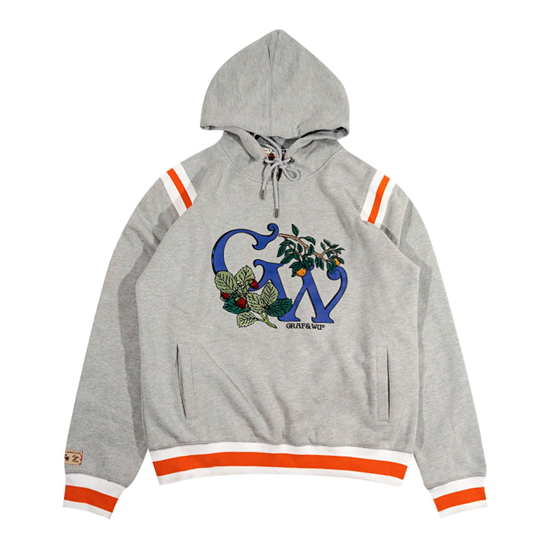 GRAF&WU Embroidered Hoodie - Fleece Pullover Sweatshirt Unisex Streetwear