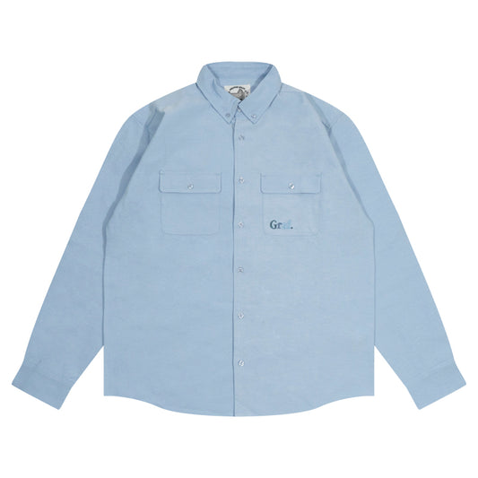 GRAFWU Brand Gradient Letter Embroidery Oxford Shirt