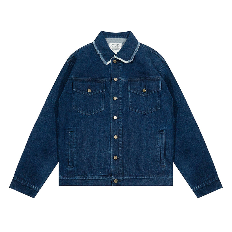 GRAF&WU Western Cowboy CleanFit Frayed Collar Jacket