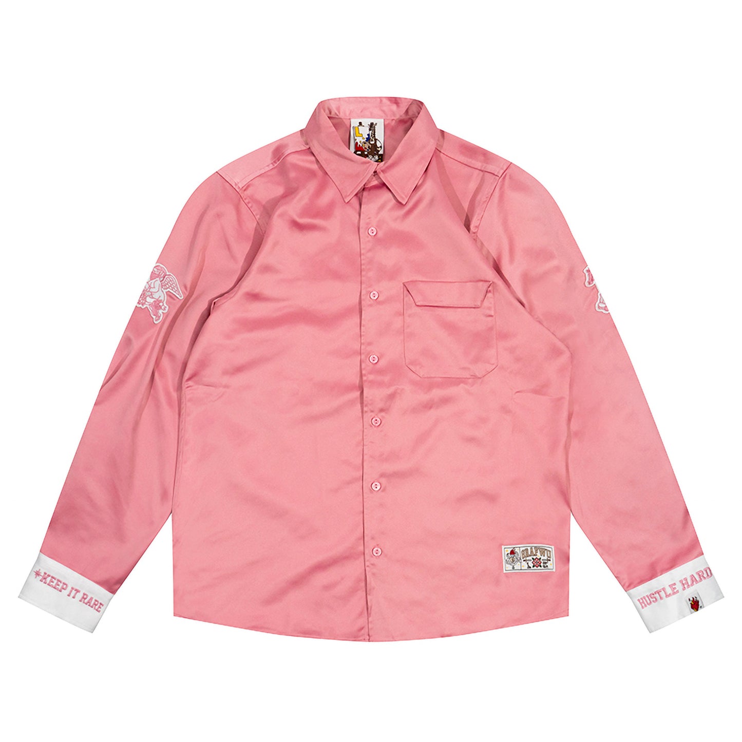 GRAF&WU Boxing Acetate Fabric Streetwear Long-Sleeved Shirt
