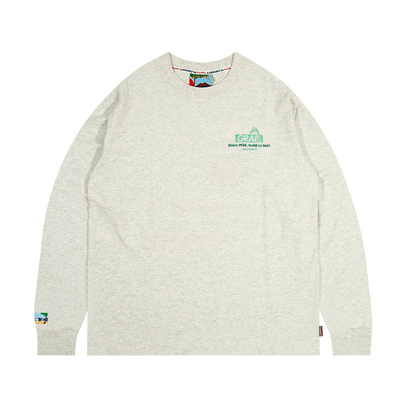 GRAF&WU Classic Old House Giraffe Shop Pattern Long-Sleeve Shirt