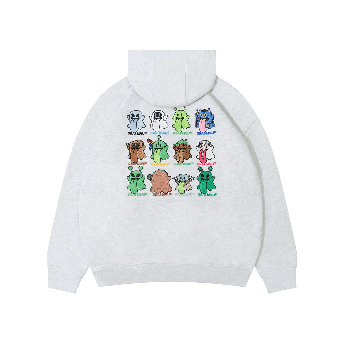 GRAF&WU Alien Ghost UFO Cow Graphic Hoodie