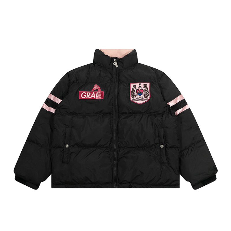 GRAF&WU Blokecore Floral Embroidery Thick Cotton-padded Coat