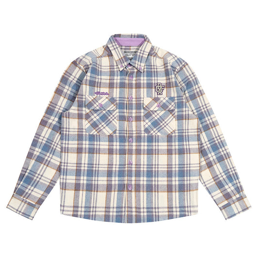 GRAF&WU Brand Letter Embroidered Fashion Flannel Loose Shirt