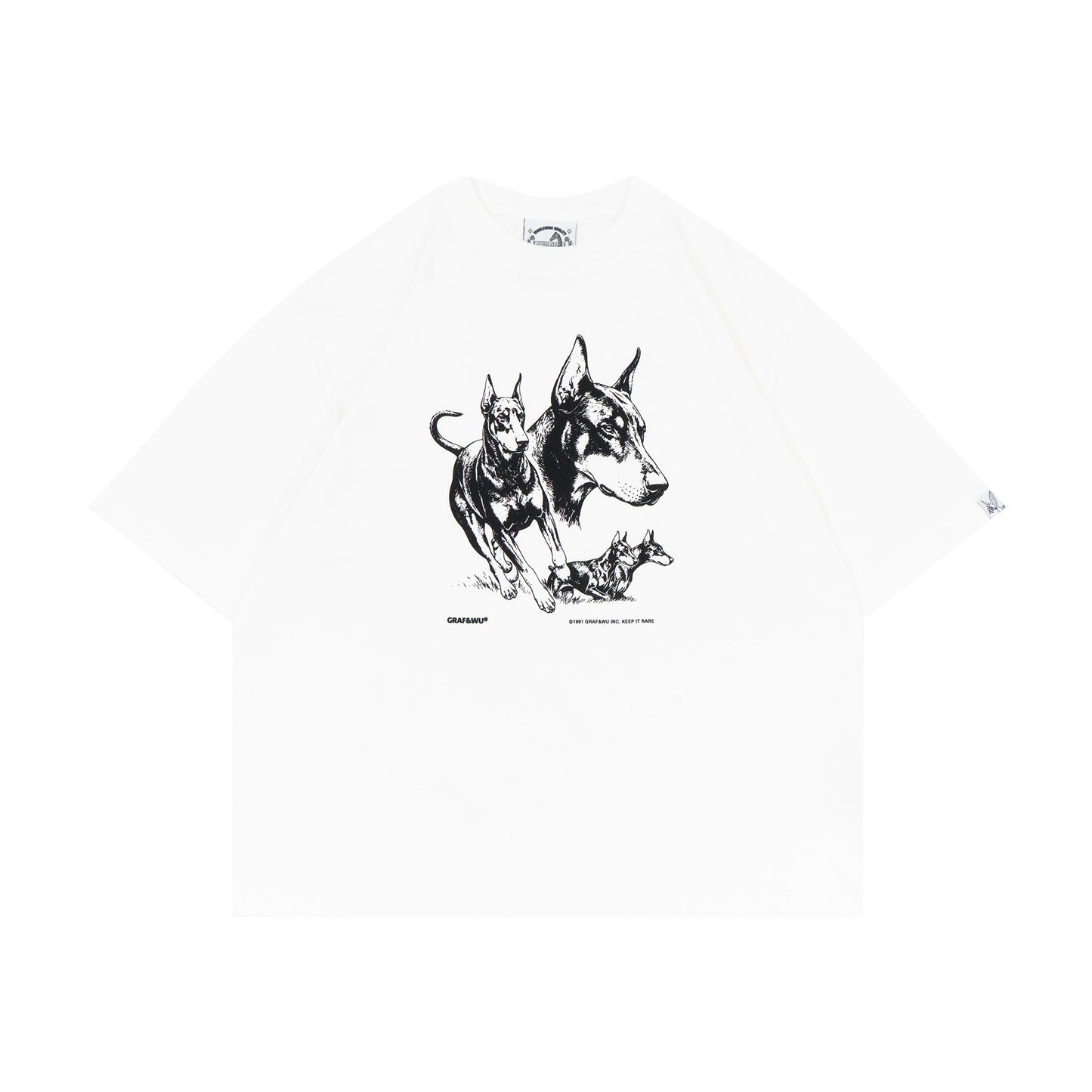GRAF&WU Vintage Farm Doberman Sketch Boxy Fit T-shirt