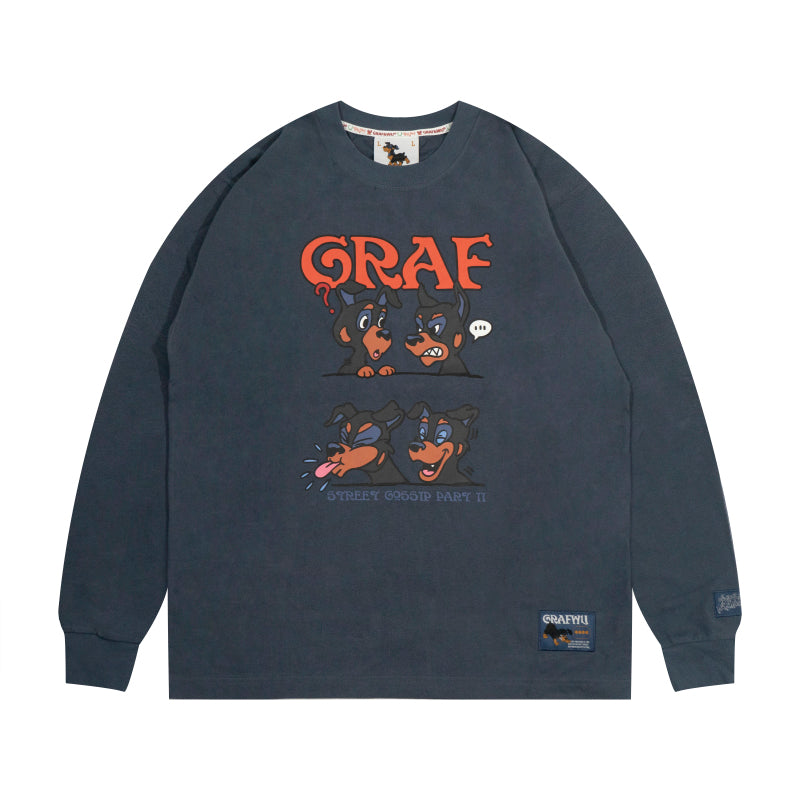 GRAF&WU Street Gossip Series Angel Doberman Long-sleeves Shirt