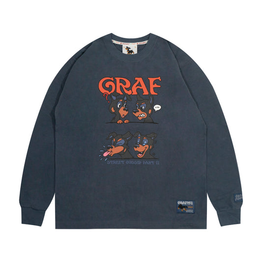 GRAF&WU Street Gossip Series Angel Doberman Long-sleeves Shirt