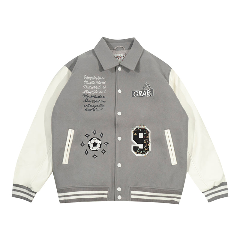 GRAF&WU Blokecore Floral Leather Sleeve Jacket