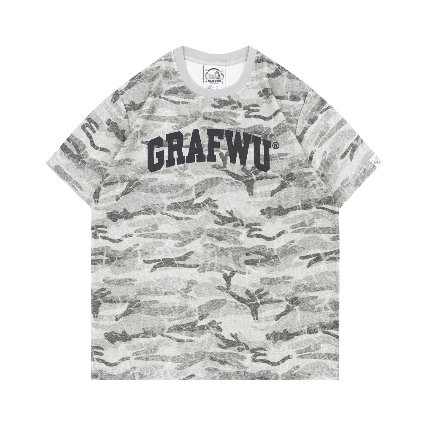 GRAF&WU Mini Floral Leopard Camouflage Print Cotton T-shirt
